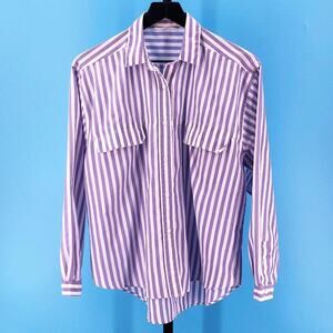80s purple striped shirt 1980s vintage